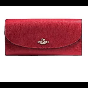 Authentic Coach Crossgrain Red Leather wallet